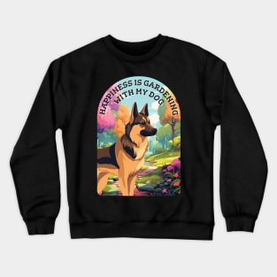 German Shepherd in Garden Crewneck Sweatshirt
